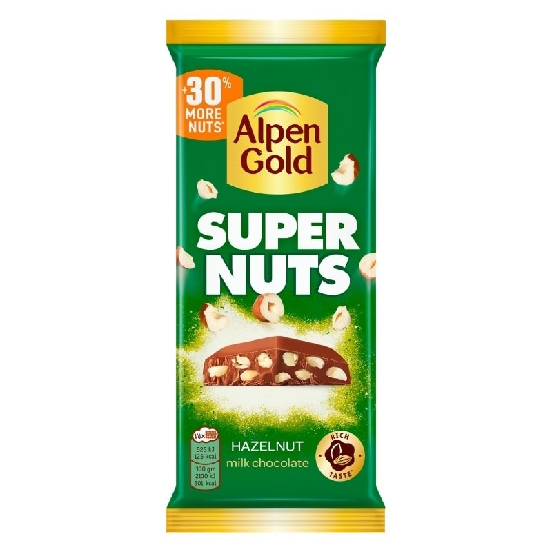 Alpen Gold Super Nuts шоколадная плитка молочный 120 г№